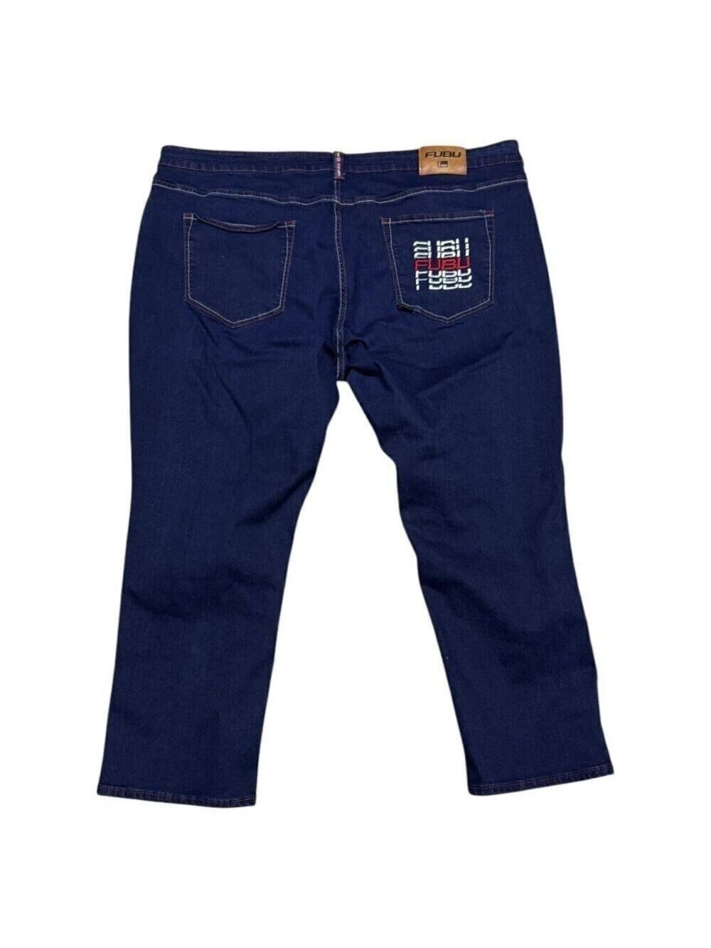 FUBU Vintage Y2K Designer Streetwear Embroidered Denim Jeans Mens 48x30